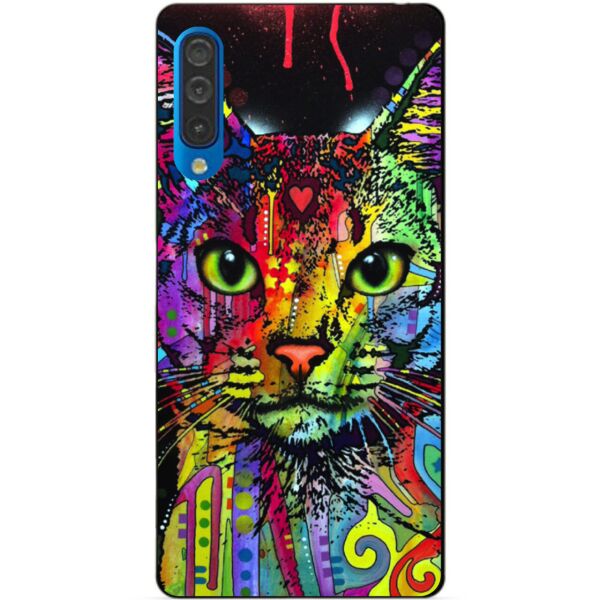 

Бампер силиконовый чехол Candy для Samsung A30s 2019 Galaxy A307f с рисунком Неоновый кот