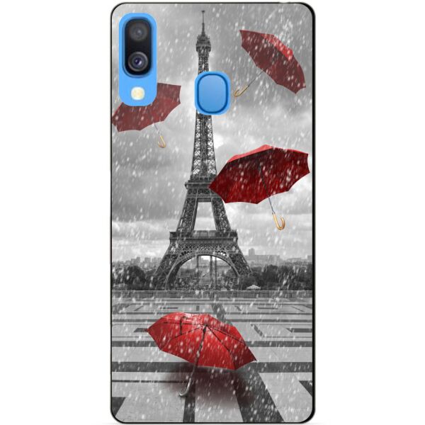 

Бампер силиконовый чехол Candy для Samsung A40 2019 Galaxy A405f с рисунком Дождь в Париже