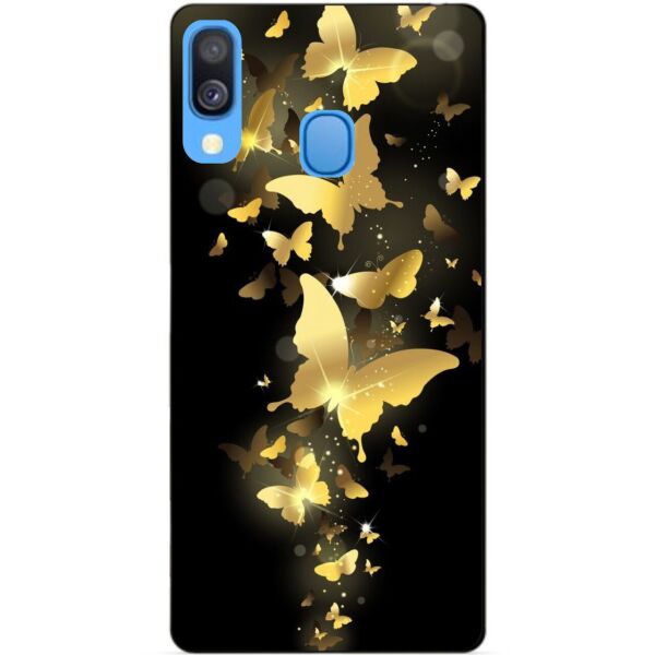 Акція на Бампер силиконовый чехол Candy для Samsung A40 2019 Galaxy A405f с рисунком Золотые бабочки від Allo UA