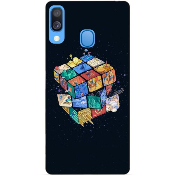 

Бампер силиконовый чехол Candy для Samsung A40 2019 Galaxy A405f с рисунком Кубик Рубика