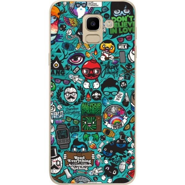 

Силиконовый бампер Candy для Samsung J6 2018 Galaxy J600 с рисунком Стикеры
