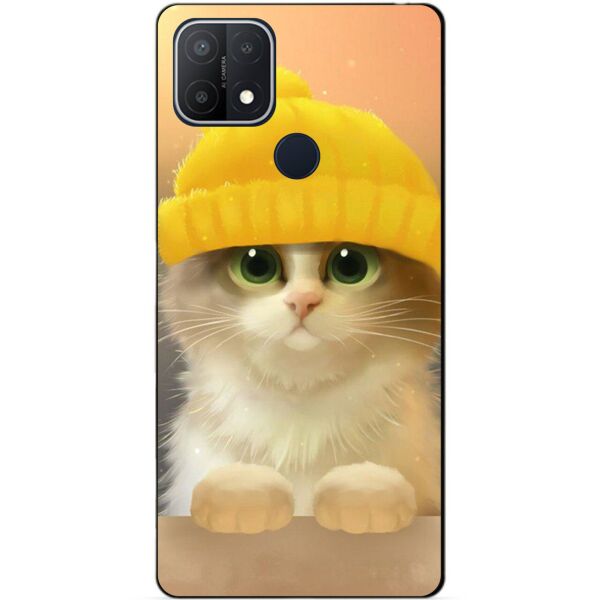 

Силиконовый бампер чехол Candy для Oppo A15 A15s с рисунком Котик в шапке