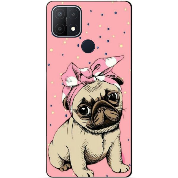 

Силиконовый бампер чехол Candy для Oppo A15 A15s с рисунком Мопс