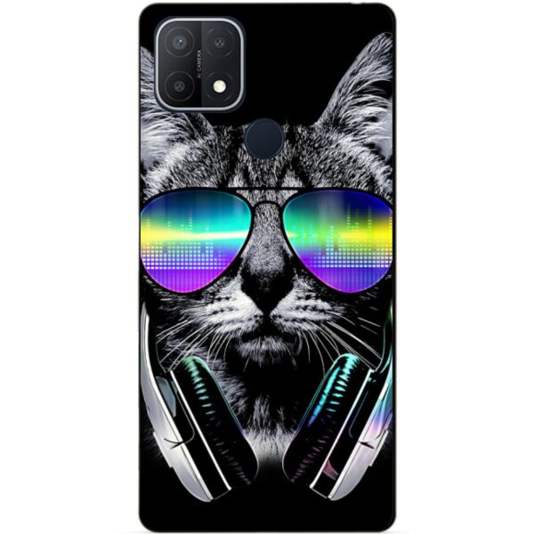 

Силиконовый бампер чехол Candy для Oppo A15 A15s с рисунком Музыкальный Кот