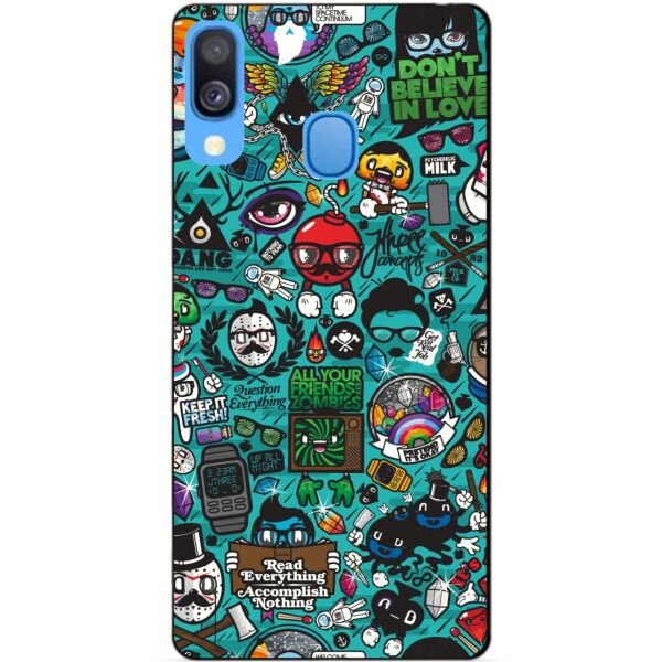 

Бампер силиконовый чехол Candy для Samsung A40 2019 Galaxy A405f с рисунком Стикеры