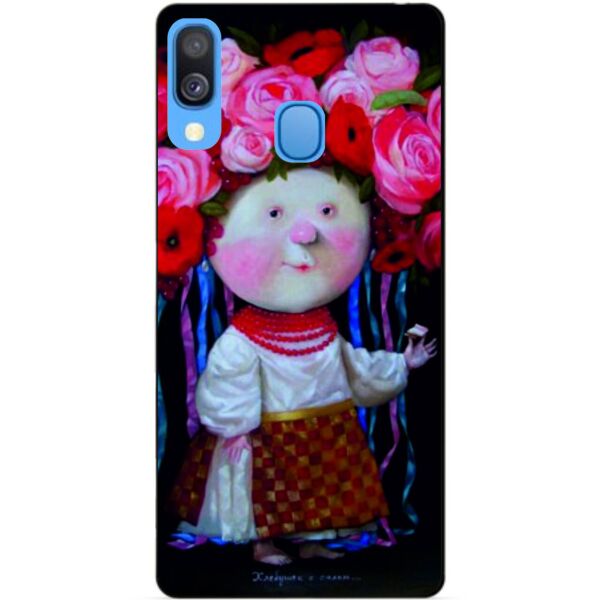 

Бампер силиконовый чехол Candy для Samsung A40 2019 Galaxy A405f с рисунком Украиночка Гапчинская