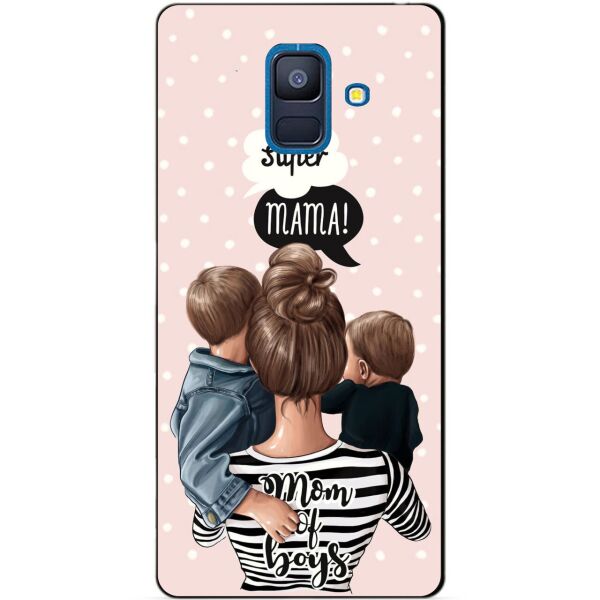 

Силиконовый чехол Candy для Samsung A6 2018 с рисунком Mom of boys