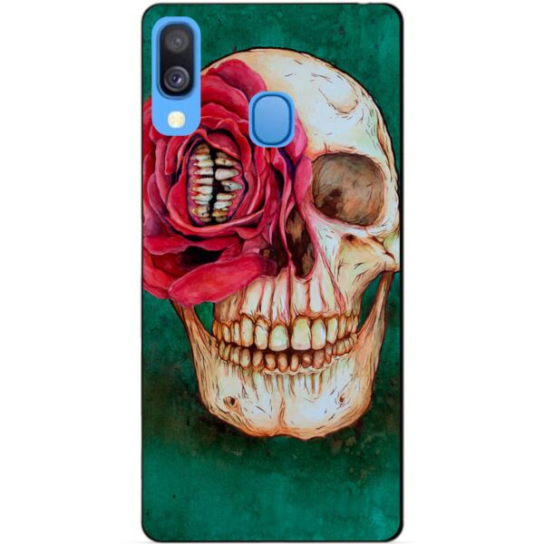 

Бампер силиконовый чехол Candy для Samsung A40 2019 Galaxy A405f с рисунком Череп с цветком