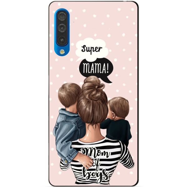 

Бампер силиконовый чехол Candy для Samsung A50 2019 Galaxy A505f с рисунком Mom of Boys