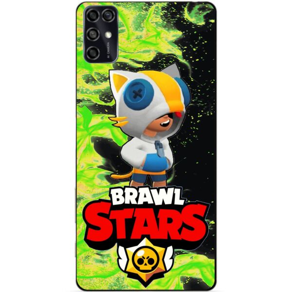 

Силиконовый чехол бампер Candy для ZTE Blade V2020 Smart с Героем Brawl Stars Леон кот