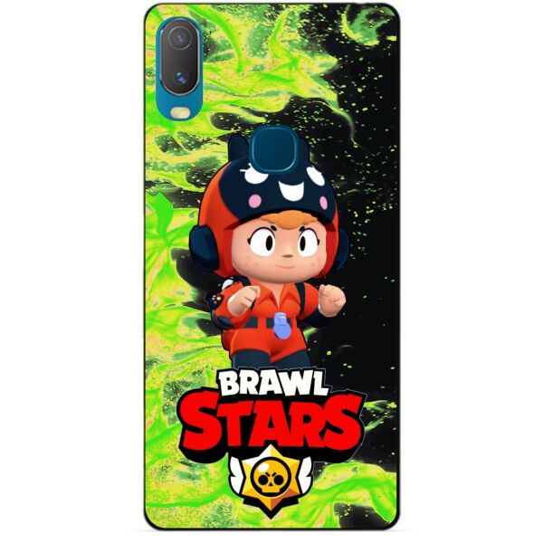 

Силиконовый бампер чехол Candy для Vivo Y11 с Героем Brawl Stars Беа Снайпер
