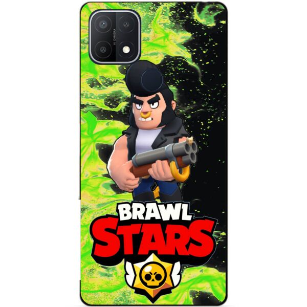 

Силиконовый бампер чехол Candy для Oppo A15 с Героем Бравл Старс Булл