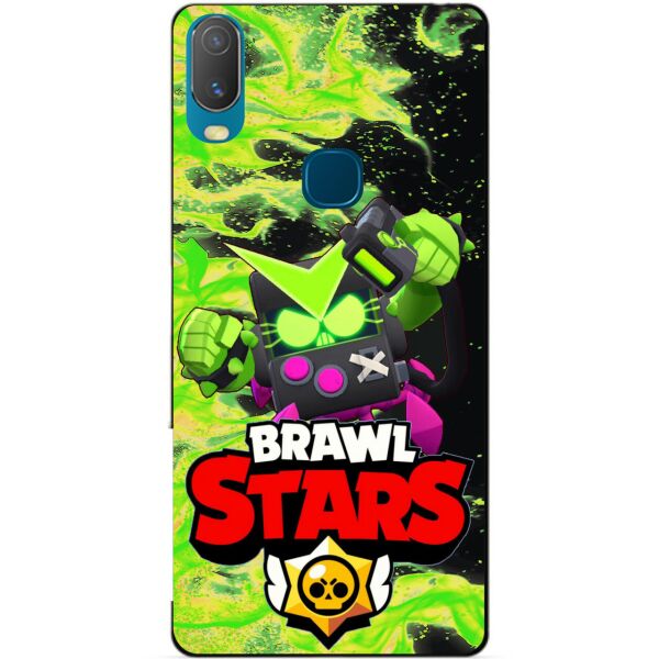 

Силиконовый бампер чехол Candy для Vivo Y11 с Героем Brawl Stars Вирус Бит