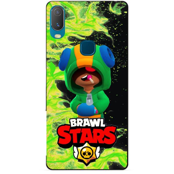 

Силиконовый бампер чехол Candy для Vivo Y11 с Героем Brawl Stars Леон