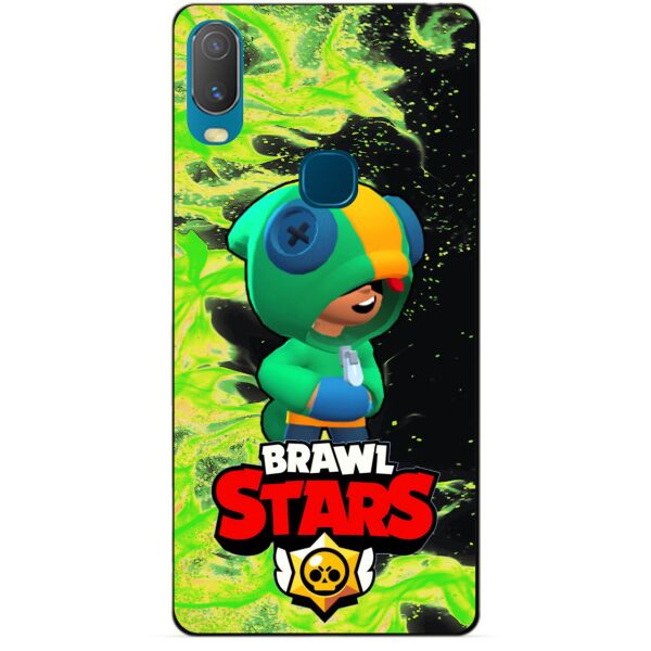 

Силиконовый бампер чехол Candy для Vivo Y11 с Героем Brawl Stars Леон Бравл