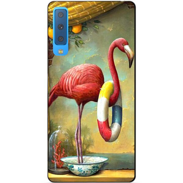 

Силиконовый чехол Candy для Samsung A7 2018 Galaxy A750 с принтом Фламинго