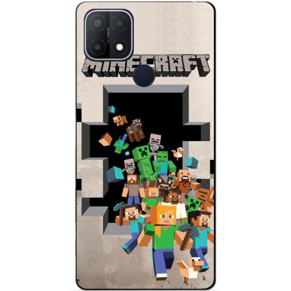 

Силиконовый бампер чехол Candy для Oppo A15 с игрой Minecraft