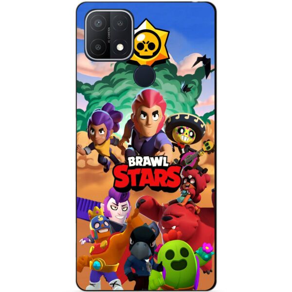 

Силиконовый бампер чехол Candy для Oppo A15 с рисунком Brawl Stars