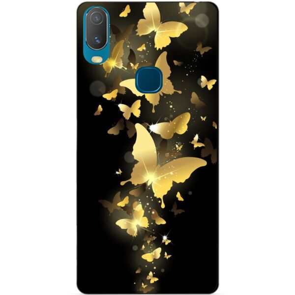 

Силиконовый бампер чехол Candy для Vivo Y11 с рисунком Золотые бабочки