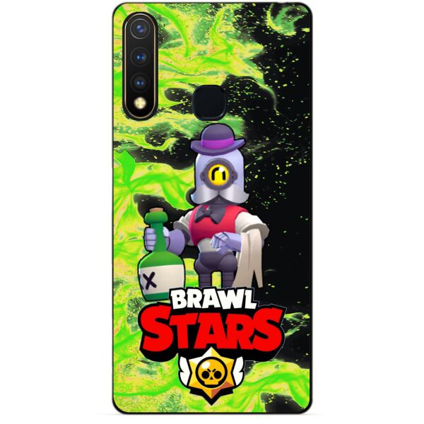 

Силиконовый бампер чехол Candy для Vivo Y19 с Героем Brawl Stars Барли
