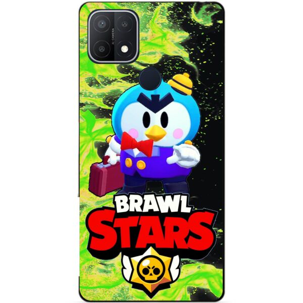 

Силиконовый бампер чехол Candy для Oppo A15s с Героем Бравл Старс Мистер П.