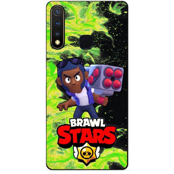 

Силиконовый бампер чехол Candy для Vivo Y19 с Героем Brawl Stars Брок