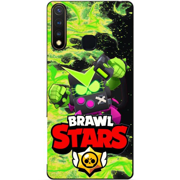 

Силиконовый бампер чехол Candy для Vivo Y19 с Героем Brawl Stars Вирус Бит