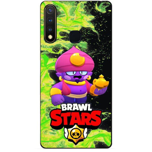 

Силиконовый бампер чехол Candy для Vivo Y19 с Героем Brawl Stars Джин