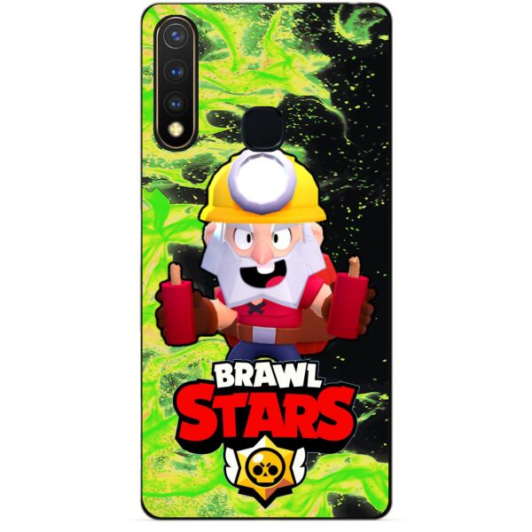 

Силиконовый бампер чехол Candy для Vivo Y19 с Героем Brawl Stars Динамайк