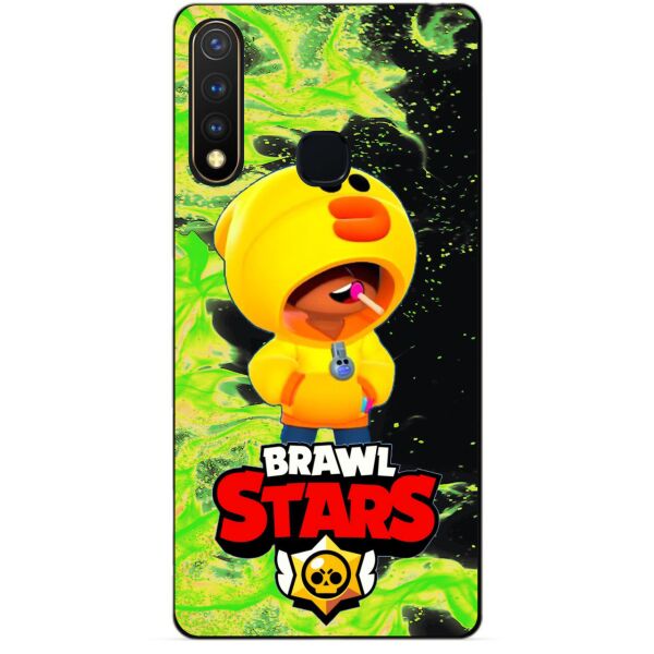 

Силиконовый бампер чехол Candy для Vivo Y19 с Героем Brawl Stars Леон утка