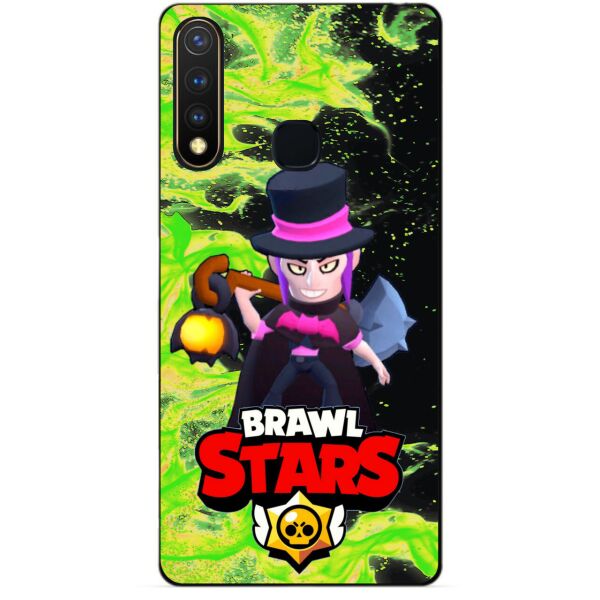 

Силиконовый бампер чехол Candy для Vivo Y19 с Героем Brawl Stars Мортис