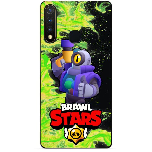 

Силиконовый бампер чехол Candy для Vivo Y19 с Героем Brawl Stars Рико