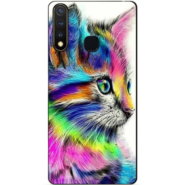 

Силиконовый бампер чехол Candy для Vivo Y19 с рисунком Акварельный котик