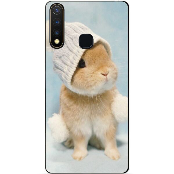 

Силиконовый бампер чехол Candy для Vivo Y19 с рисунком Зайчик в шапке