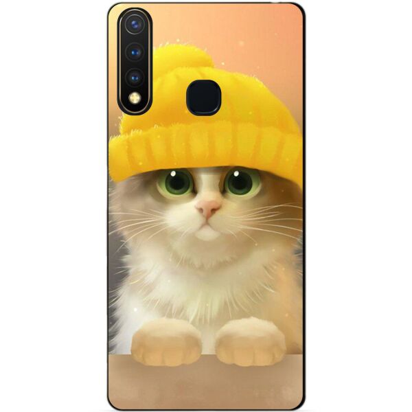 

Силиконовый бампер чехол Candy для Vivo Y19 с рисунком Котик в шапке