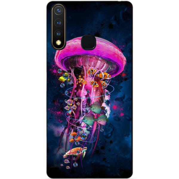 

Силиконовый бампер чехол Candy для Vivo Y19 с рисунком Медуза