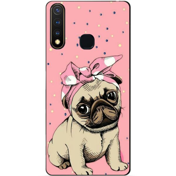 

Силиконовый бампер чехол Candy для Vivo Y19 с рисунком Мопс
