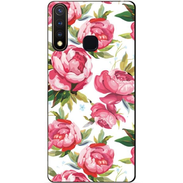 

Силиконовый бампер чехол Candy для Vivo Y19 с рисунком Пионы