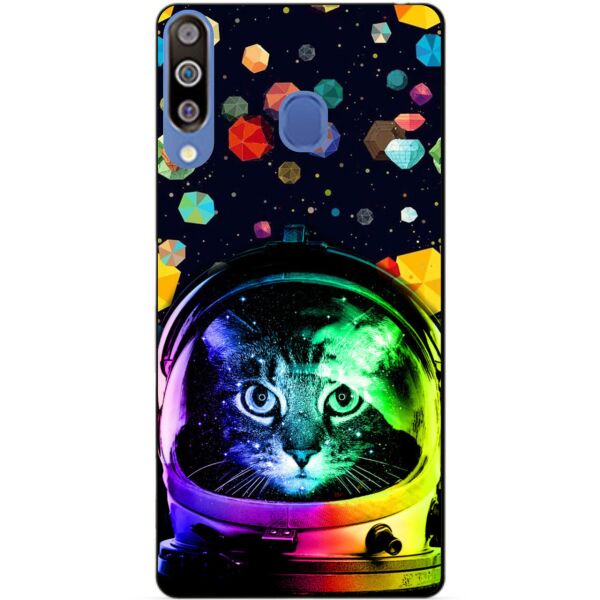 

Бампер силиконовый чехол Candy для Samsung M30 2019 Galaxy M305f с рисунком Кот в шлеме