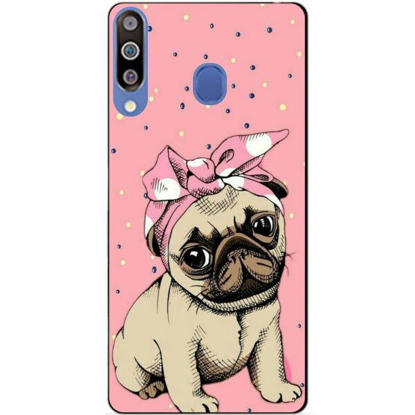 

Бампер силиконовый чехол Candy для Samsung M30 2019 Galaxy M305f с рисунком Мопс в косынке