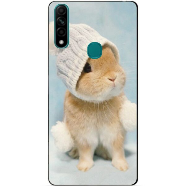 

Силиконовый бампер чехол Candy для Oppo A31 с рисунком Зайчик в шапке
