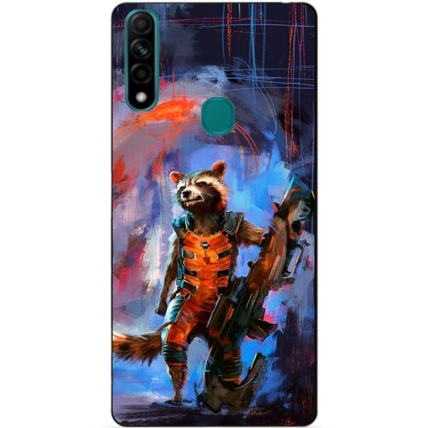 

Силиконовый бампер чехол Candy для Oppo A31 с рисунком Реактивный енот