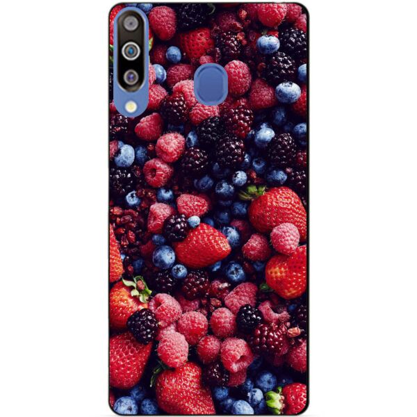 

Бампер силиконовый чехол Candy для Samsung M30 2019 Galaxy M305f с рисунком Ягоды