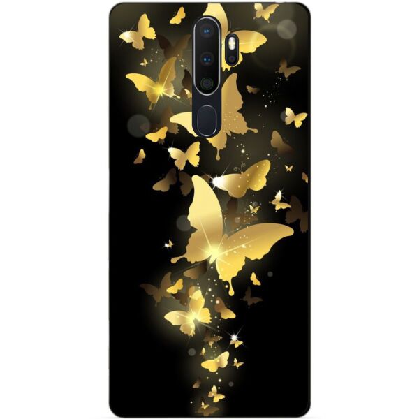 

Силиконовый бампер чехол Candy для Oppo A5 2020 с рисунком Золотые бабочки