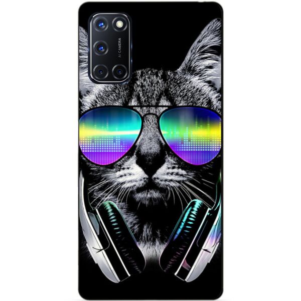 

Силиконовый бампер чехол Candy для Oppo A52 с рисунком Музыкальный кот