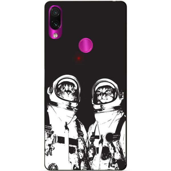 

Бампер силиконовый чехол Candy для Xiaomi Redmi 7 Коты астронавты