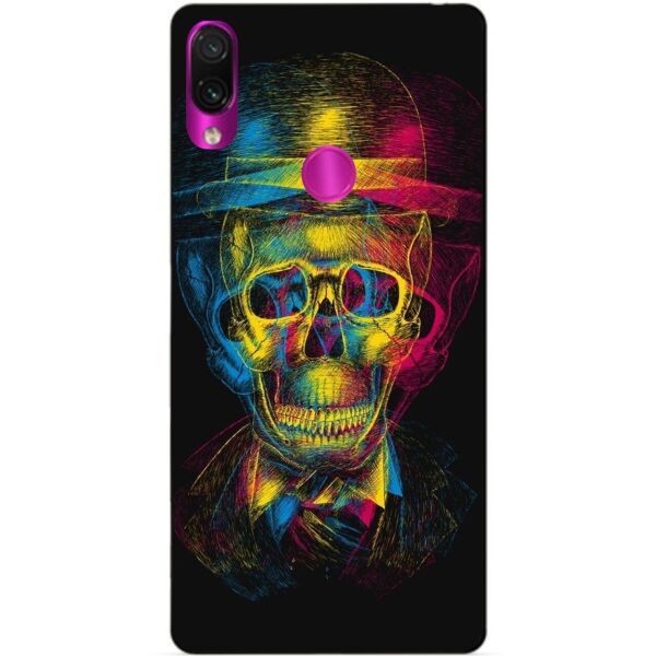 

Бампер силиконовый чехол Candy для Xiaomi Redmi 7 Неоновый череп