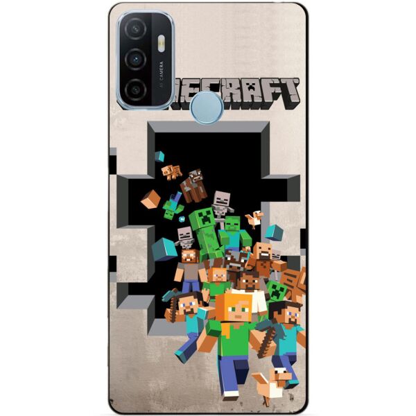 

Силиконовый бампер чехол Candy для Oppo A53 с игрой Minecraft