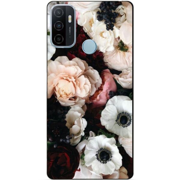 

Силиконовый бампер чехол Candy для Oppo A53 с рисунком Белые маки