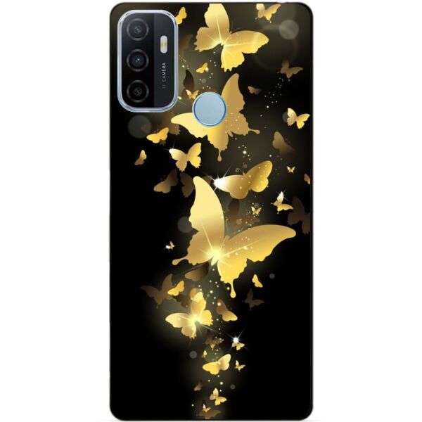 

Силиконовый бампер чехол Candy для Oppo A53 с рисунком Золотые бабочки